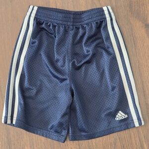 adidas Boys Navy Blue Shorts with White Side Stripes Size 5